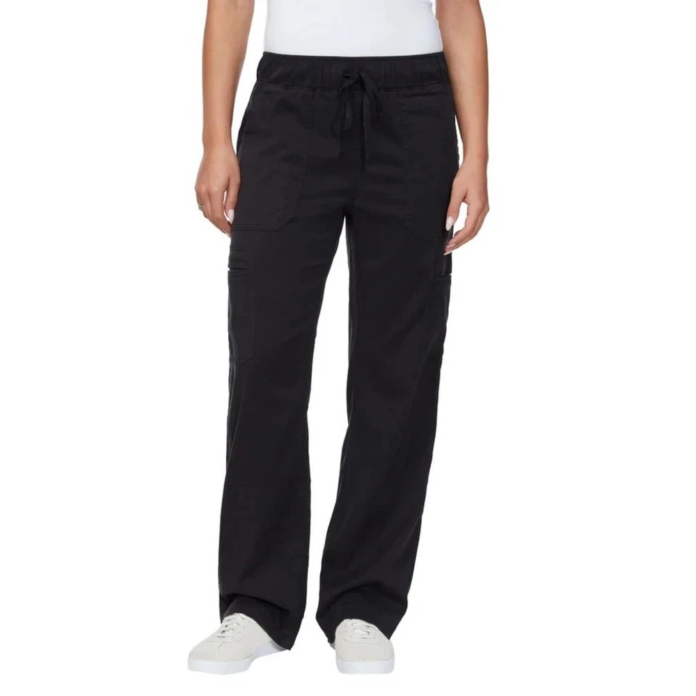Buffalo David Bitton Women Black Cargo Tencel Pants Straight Leg Size L